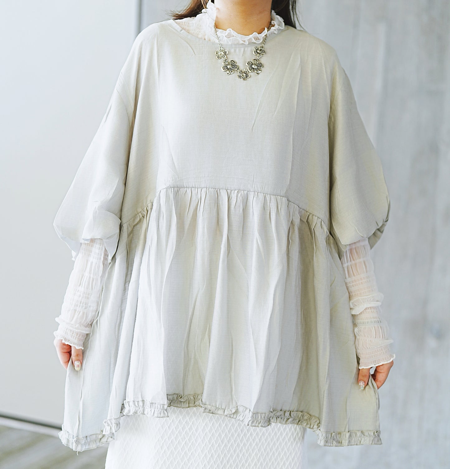 泡泡ruffle top