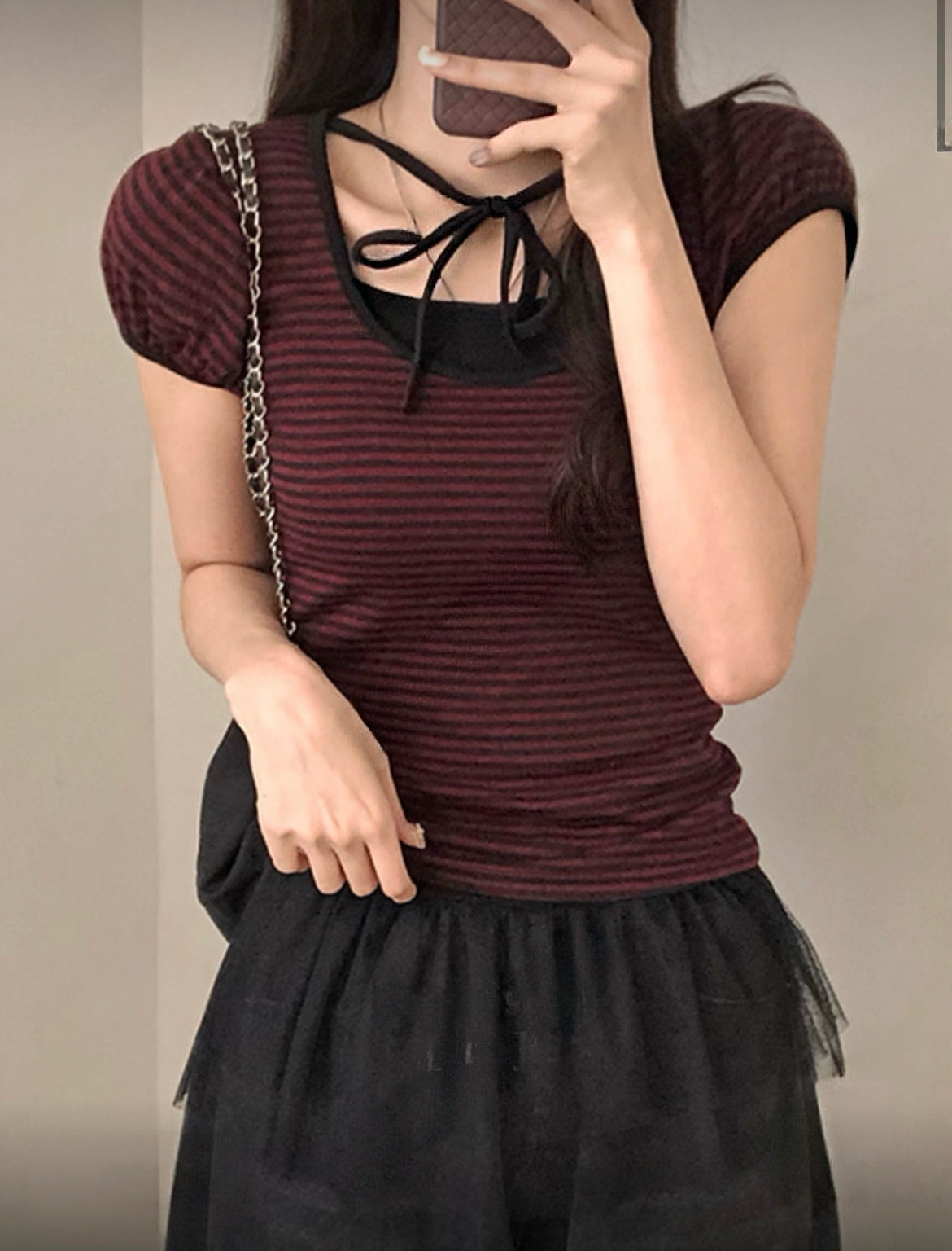 間條貼身綁帶Top 三色入