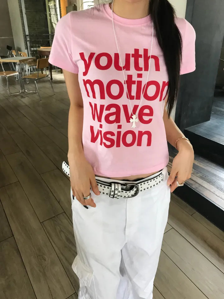 撞色字母短Tee 五色入