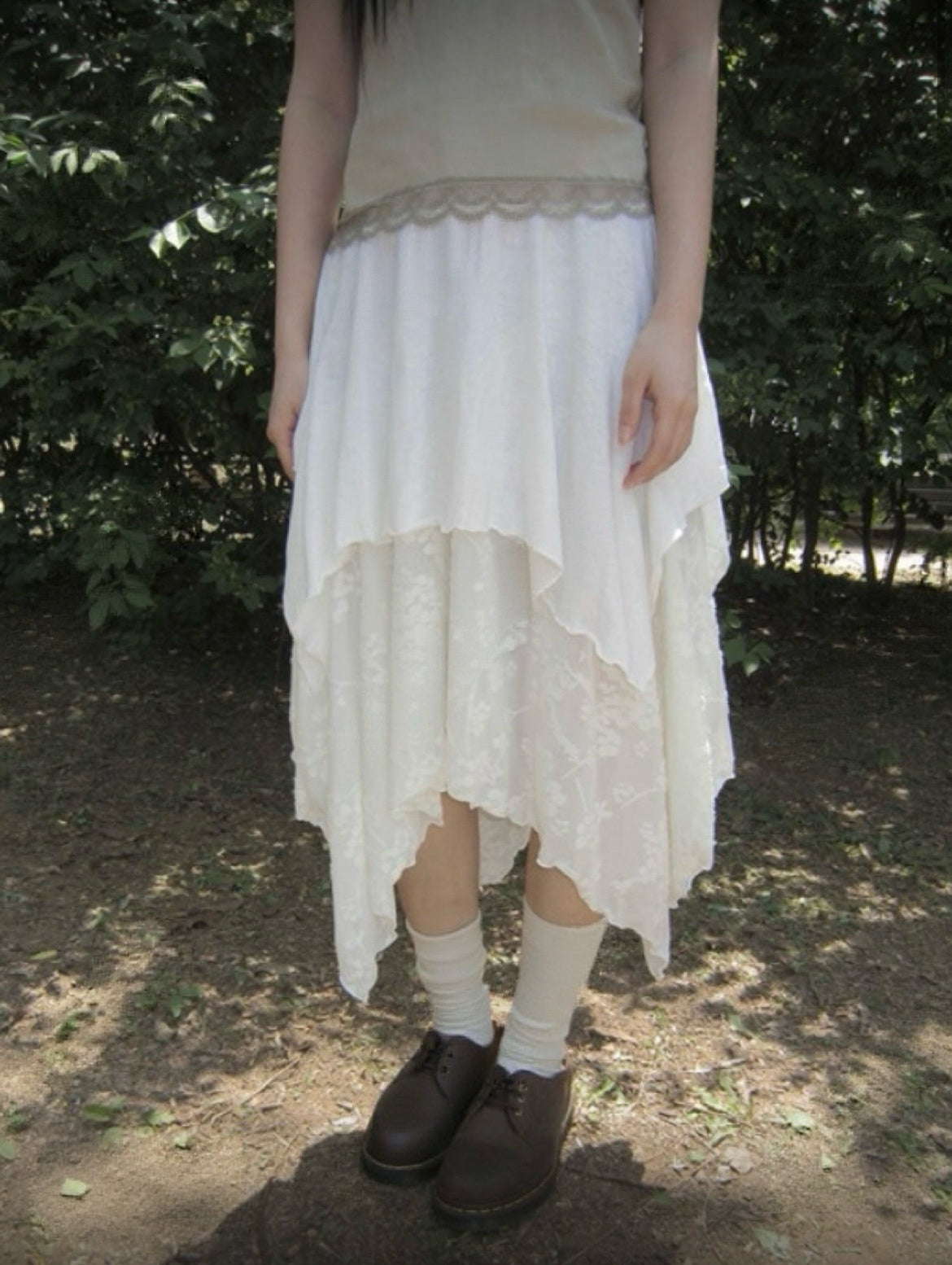 Lace不規則layer半身裙 兩色入