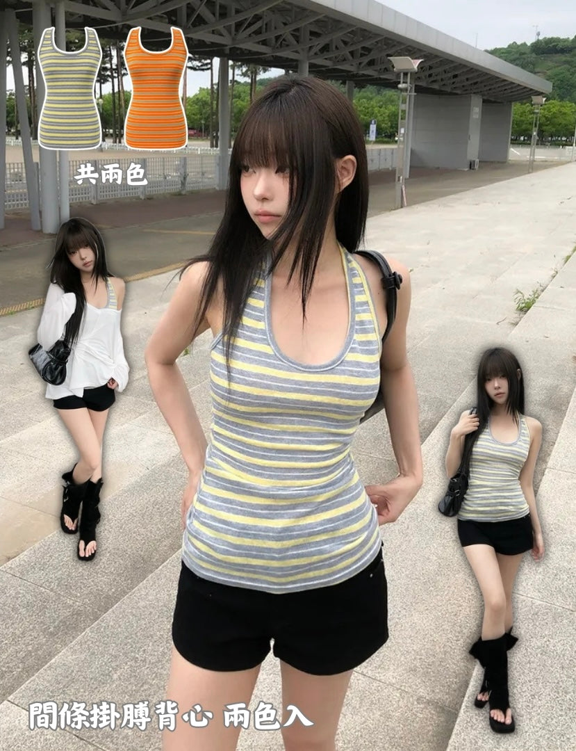 間條掛膊背心 兩色入