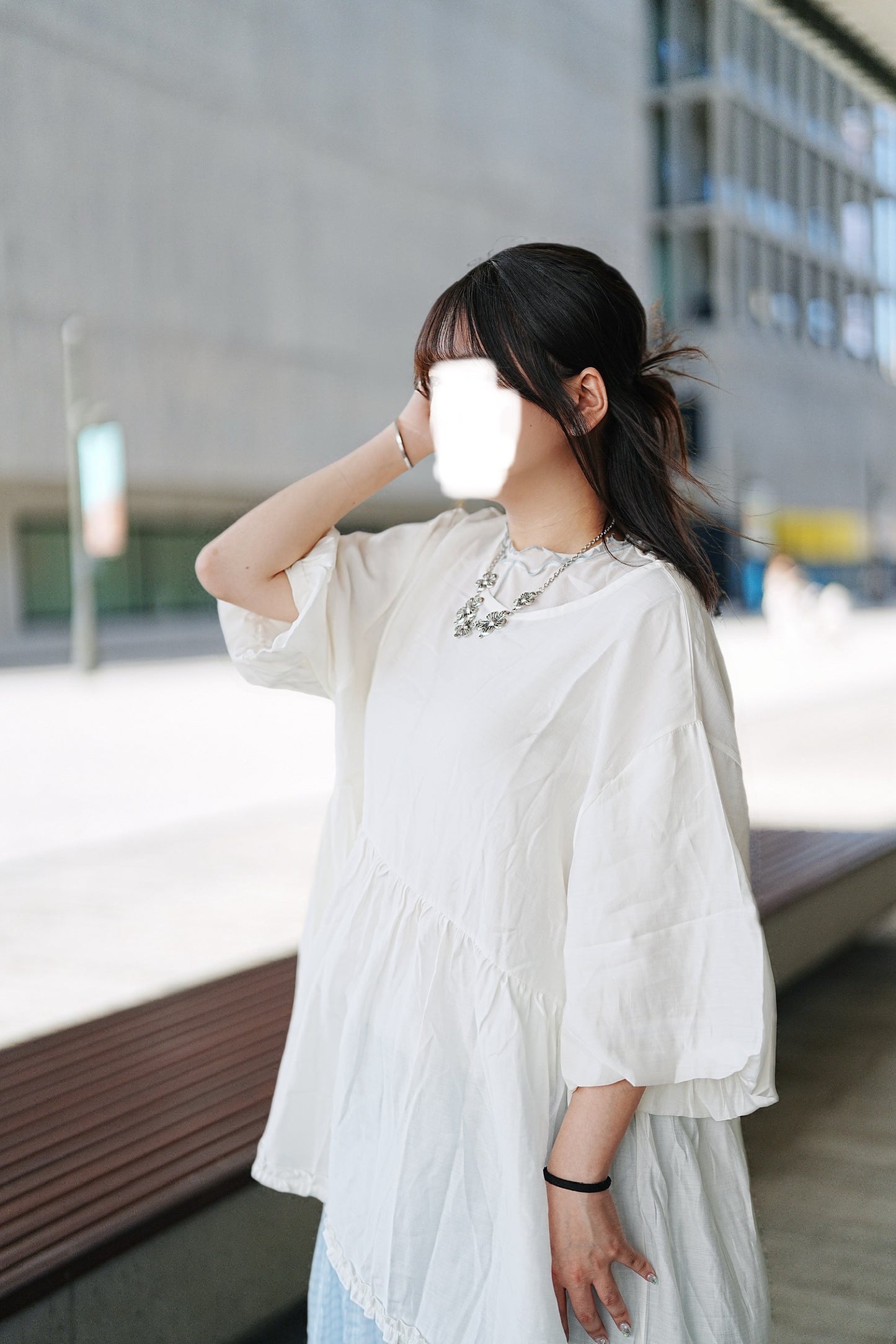 泡泡ruffle top