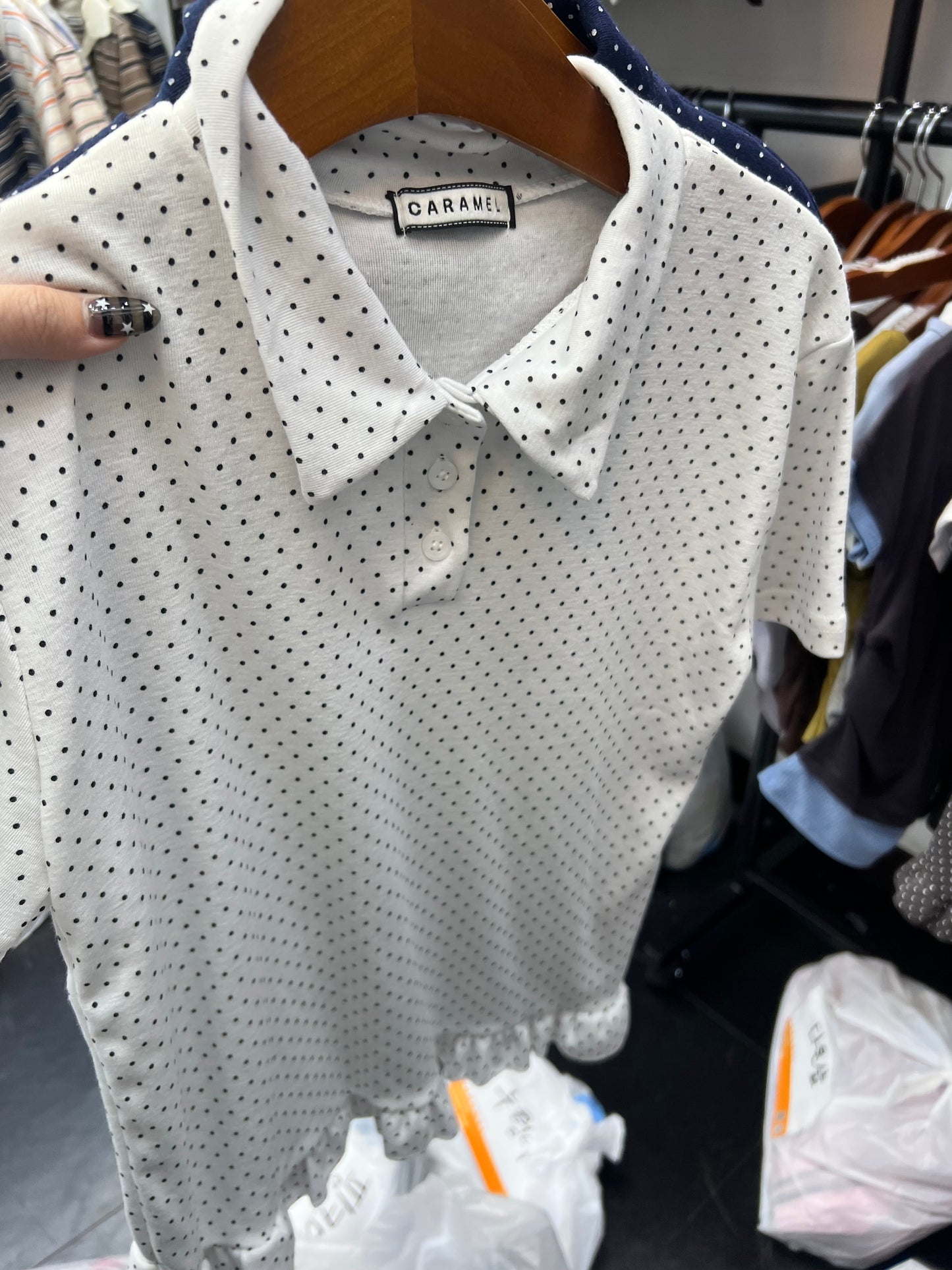 波點Polo上衣