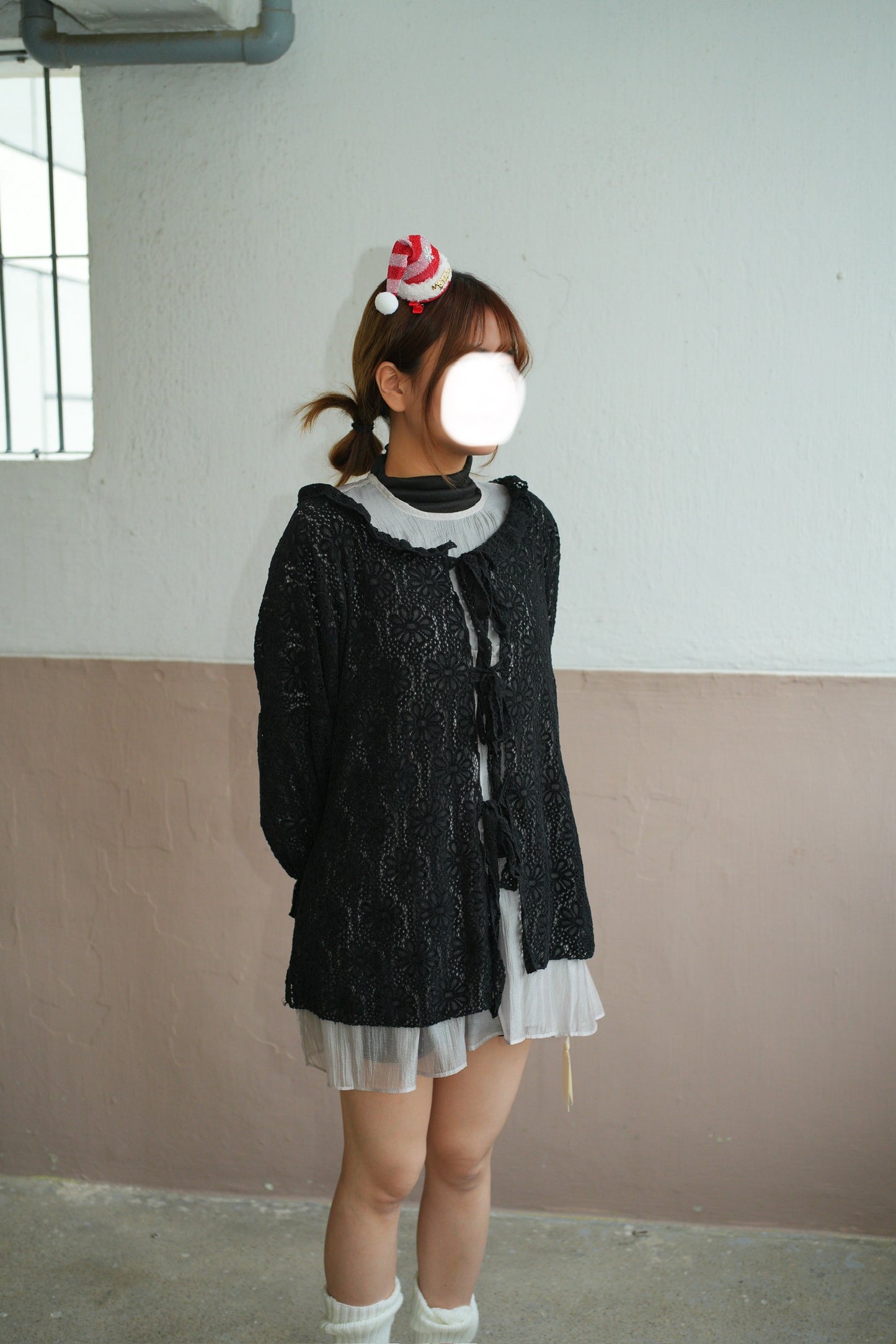 絨面花花ruffle外套 三色入