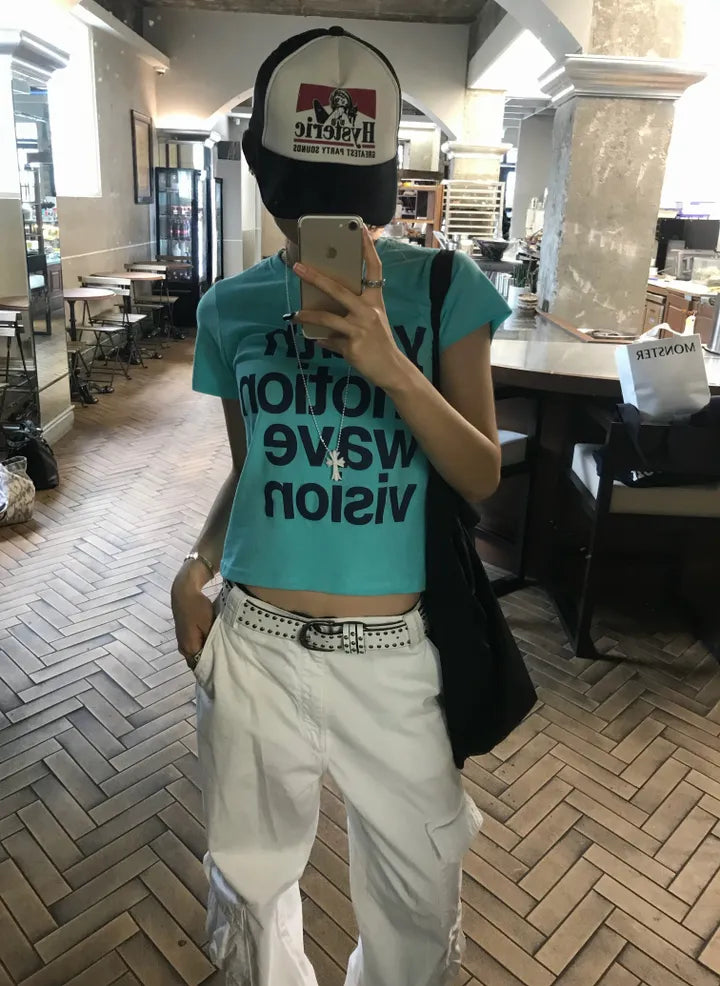 撞色字母短Tee 五色入