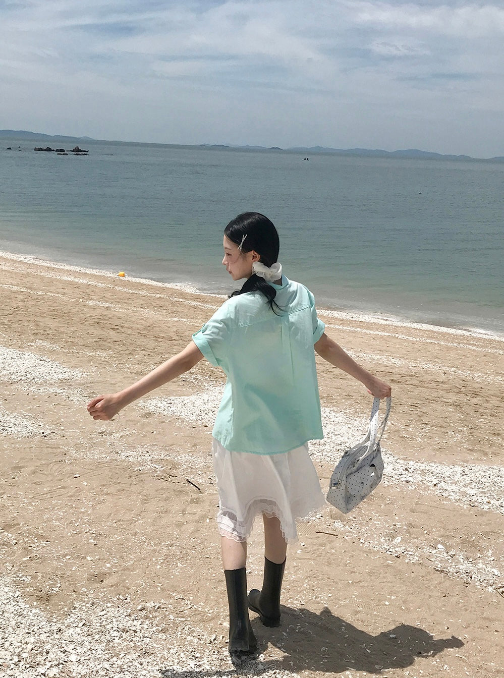 口袋鈕扣短袖襯衫 五色入