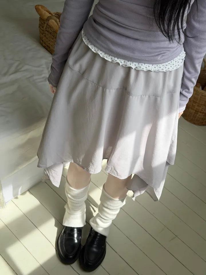 透透紗紗感不規則半身裙 三色入