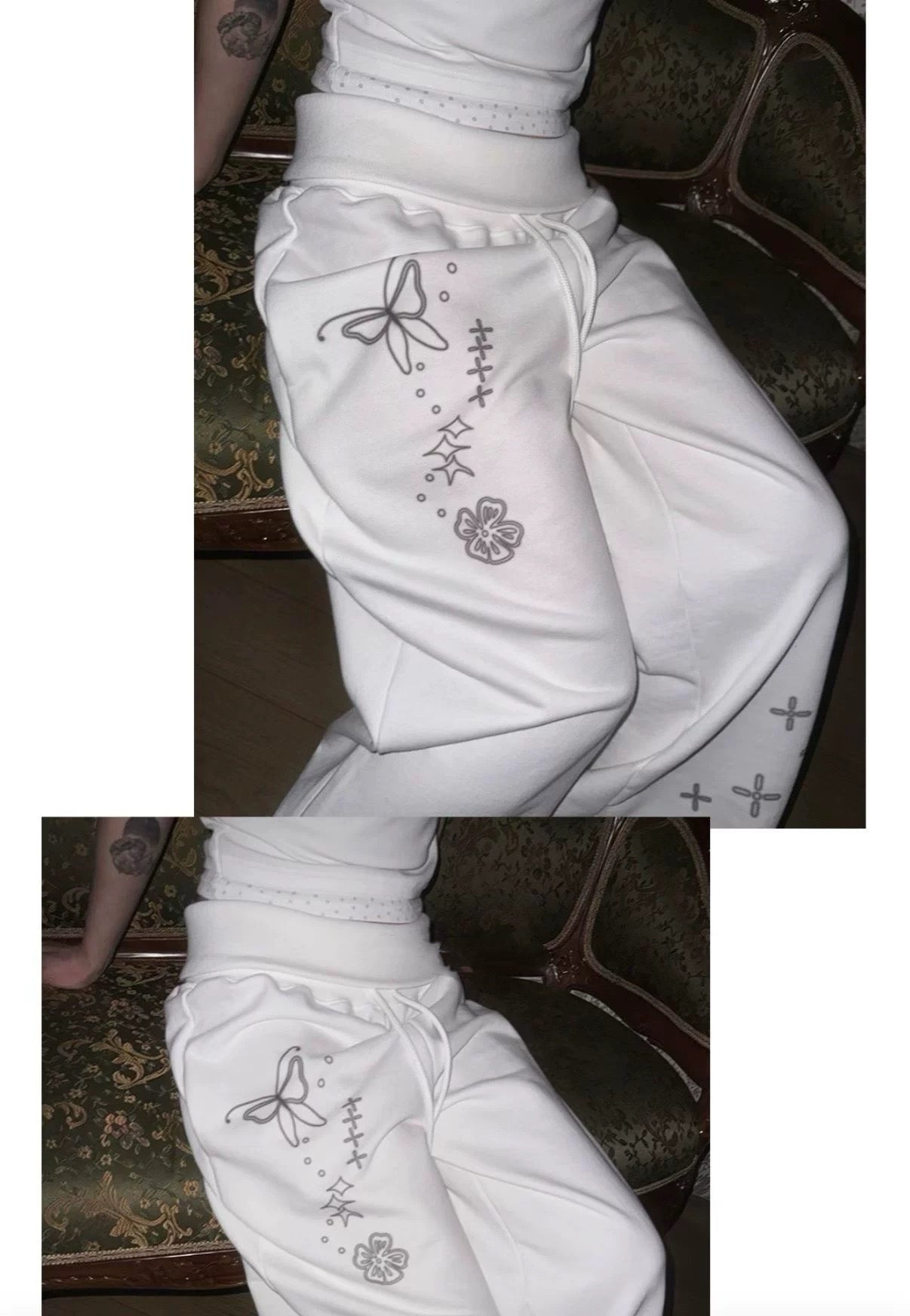 4月限定韓貨預訂95折ᢉ𐭩 Printed Wrinkled Pants 兩色入