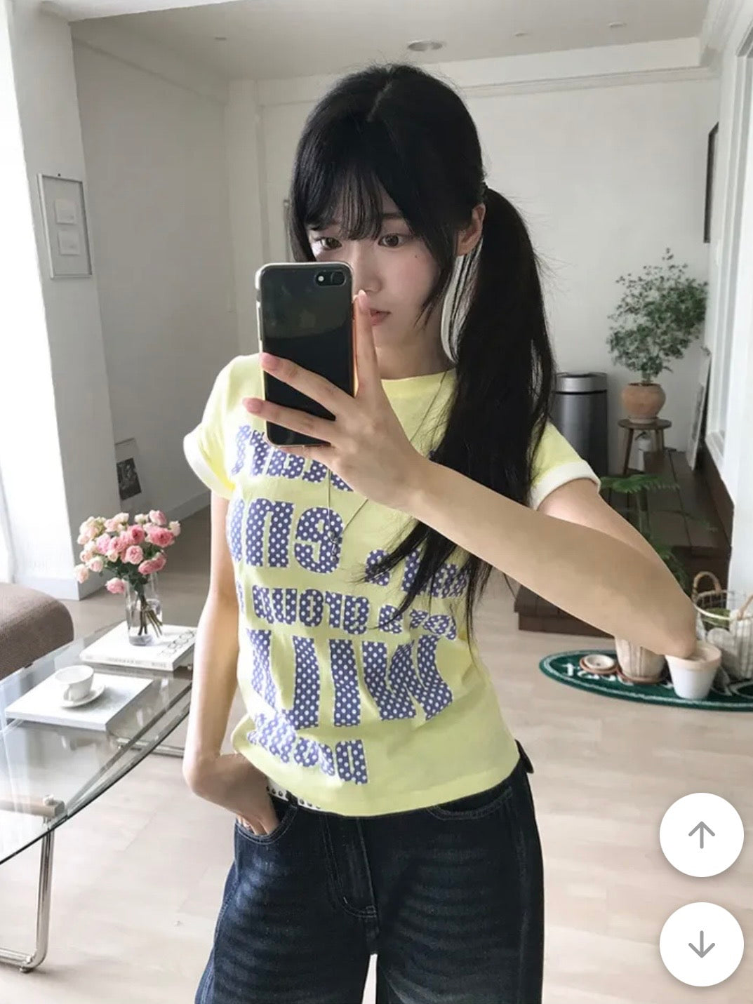 撞色滾邊英文印花短T 五色入