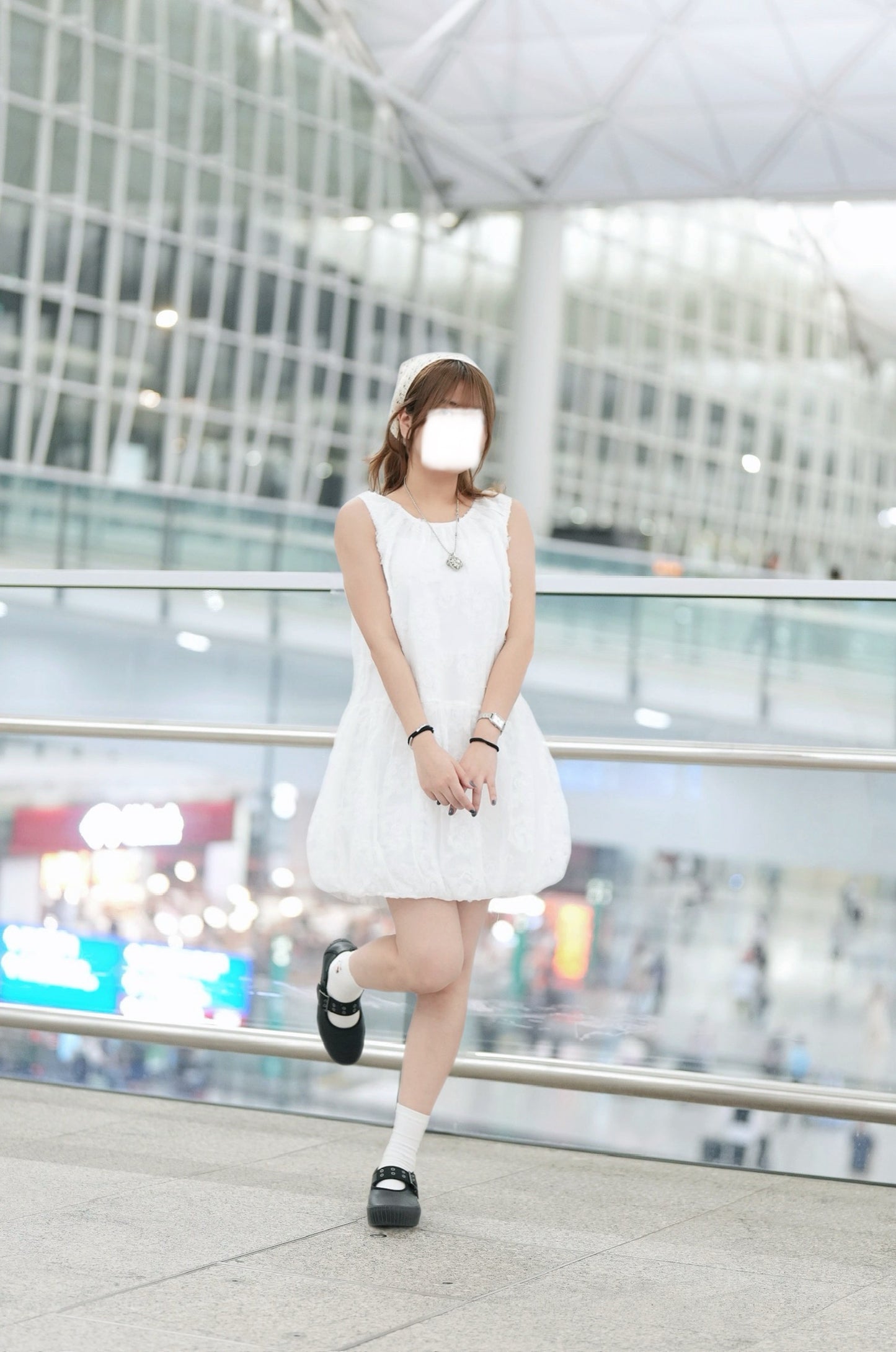 立體花朵背心泡泡裙