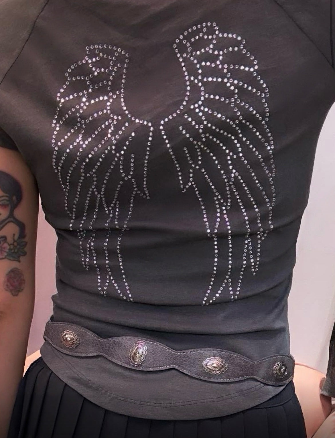 韓制翅膀Crop Top 兩色入