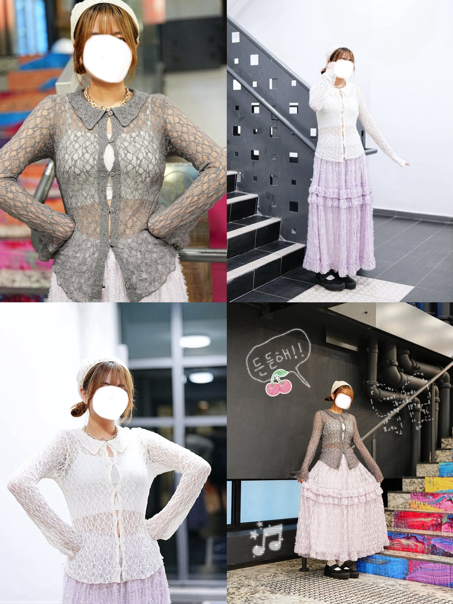 LACE POLO OUTER 四色入