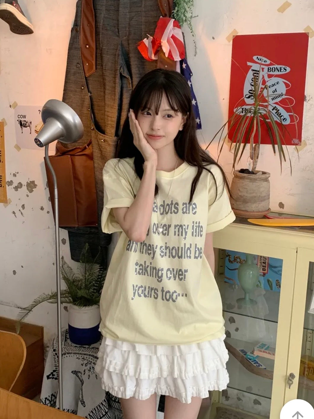 復古字母印花Tee 四色入