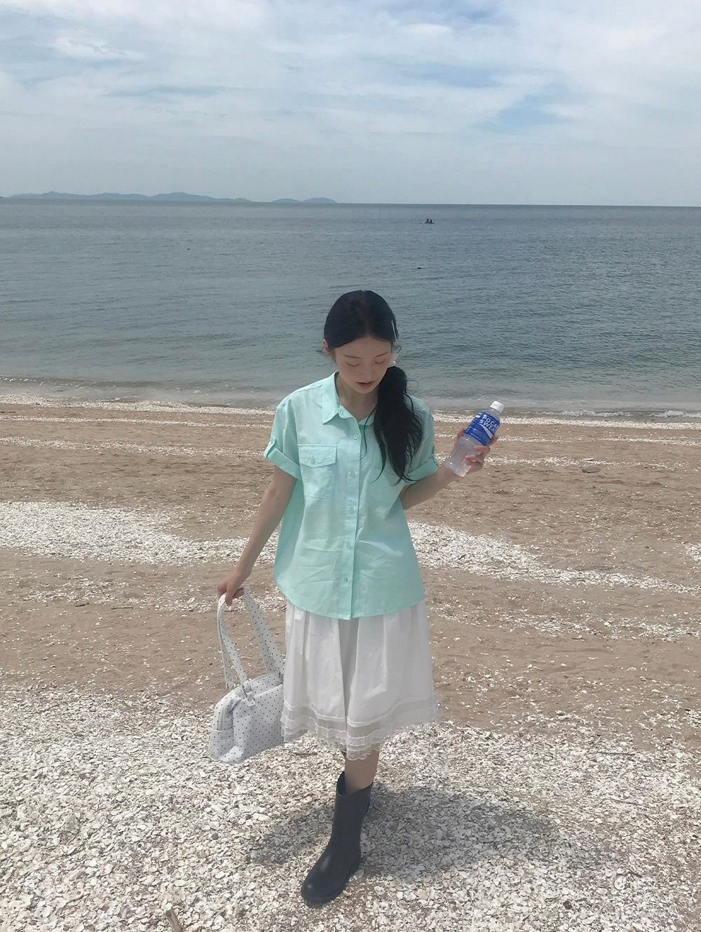 口袋鈕扣短袖襯衫 五色入