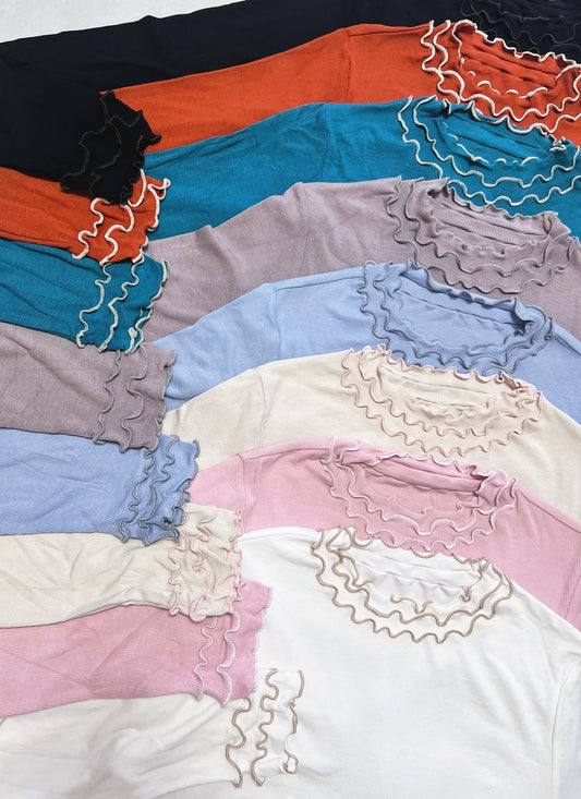 多色層層捲邊Top 九色入