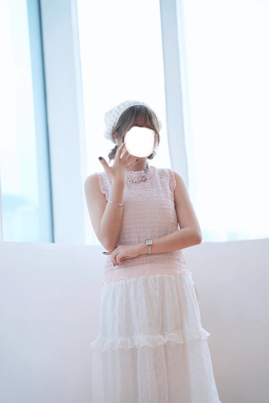 雙層Ruffle格仔背心