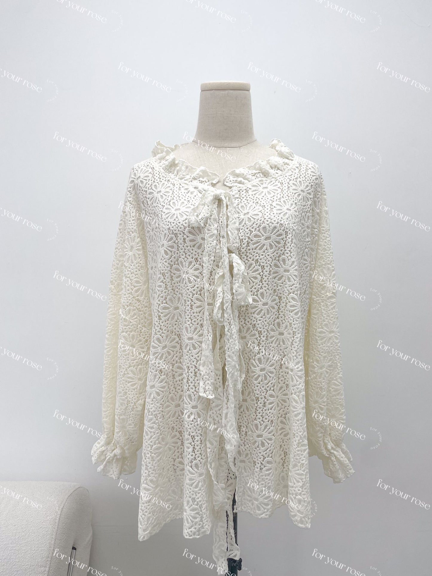 絨面花花ruffle外套 三色入