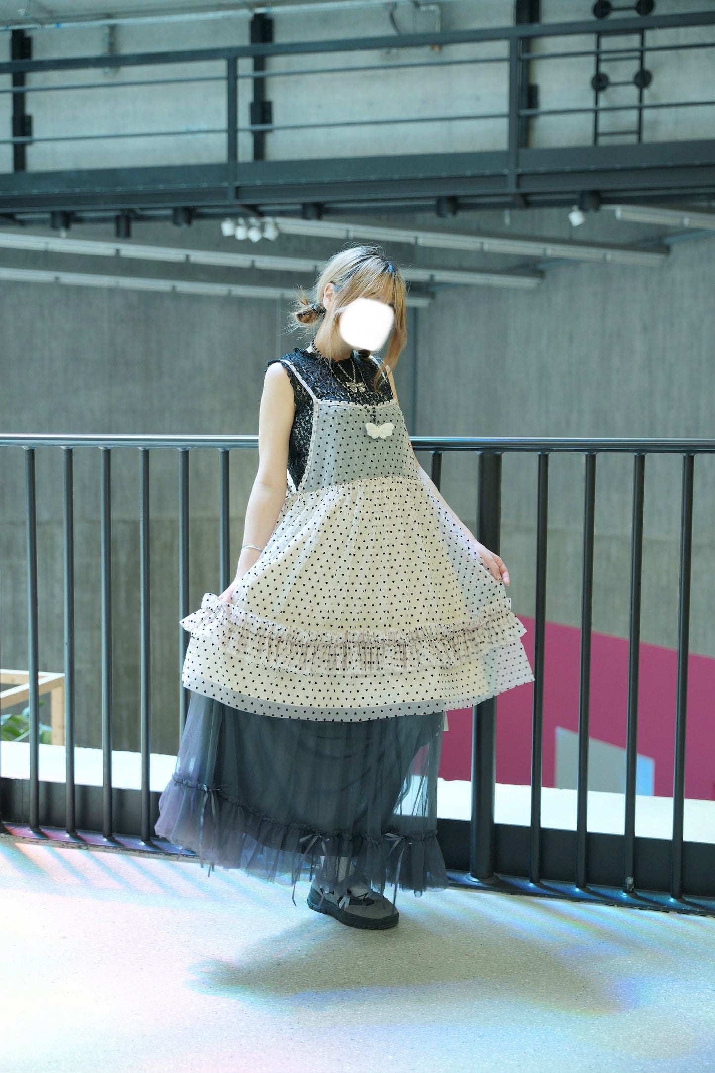 愛心網紗ruffle OPS 四色入