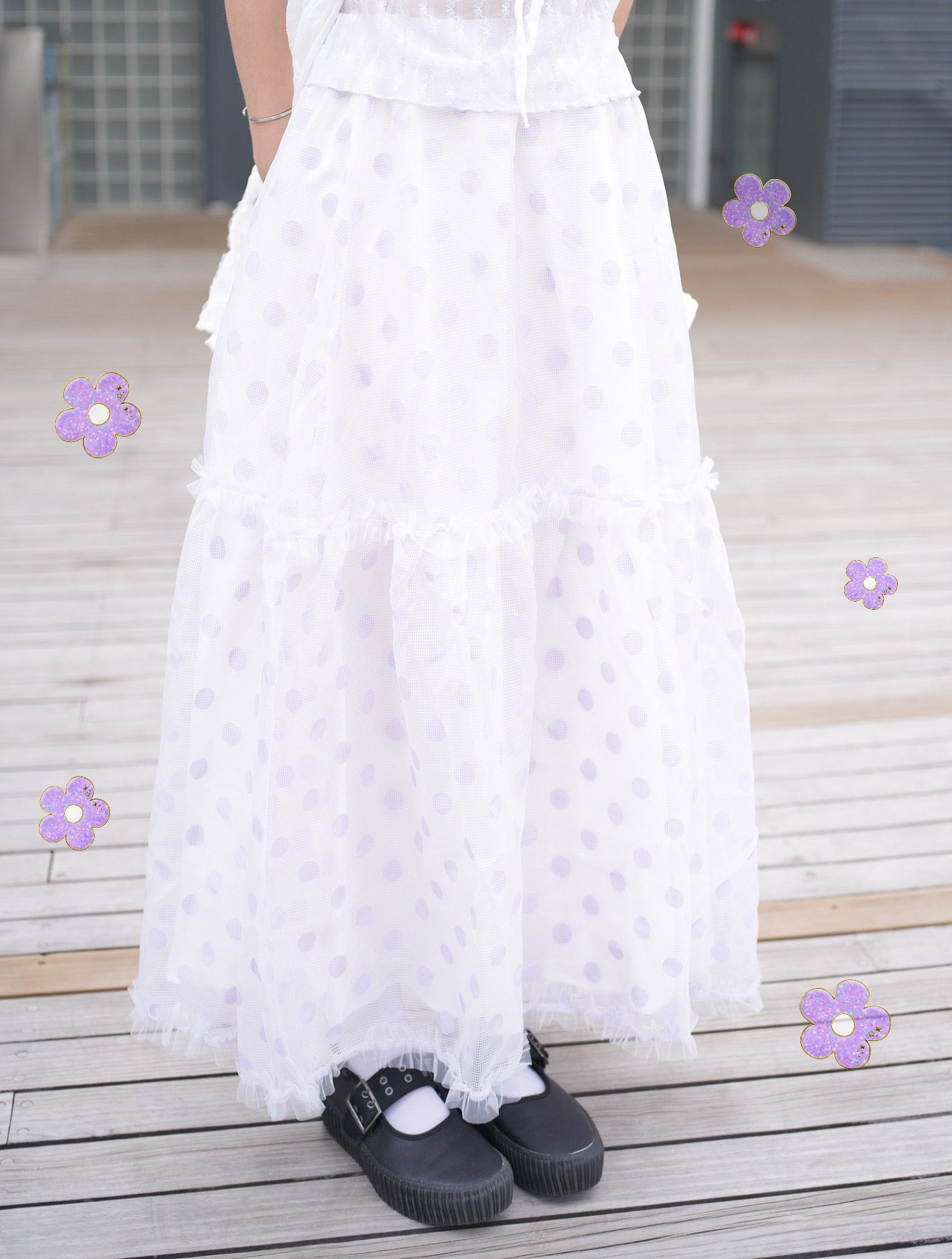 Ruffle波點蛋糕裙 五色入￼￼