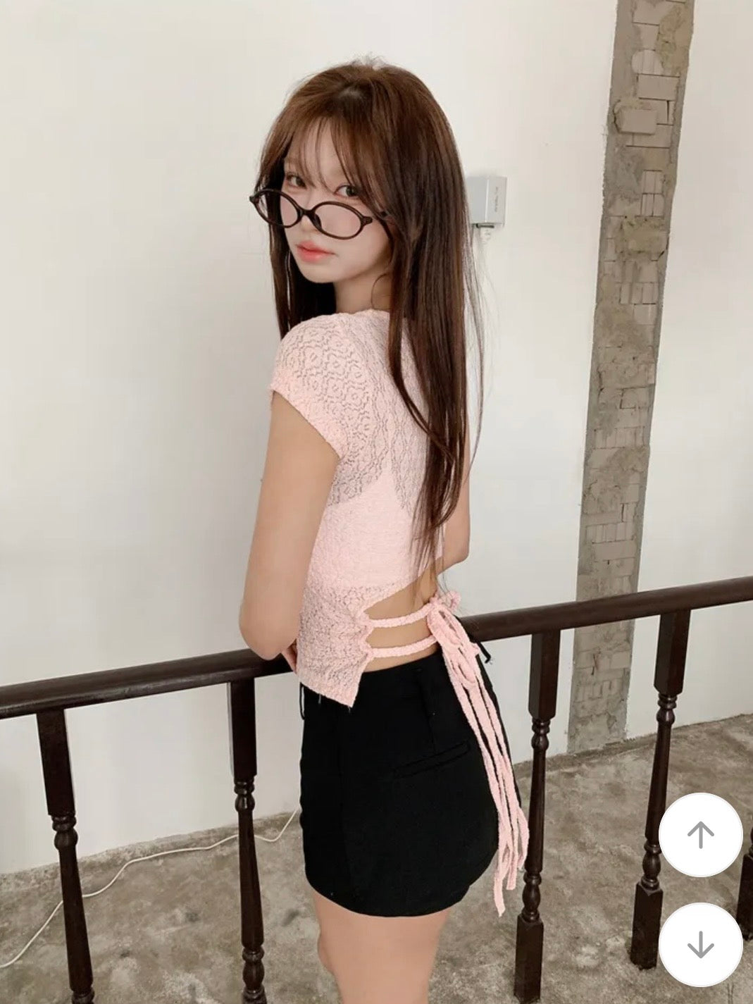 皺皺後綁帶短T 四色入