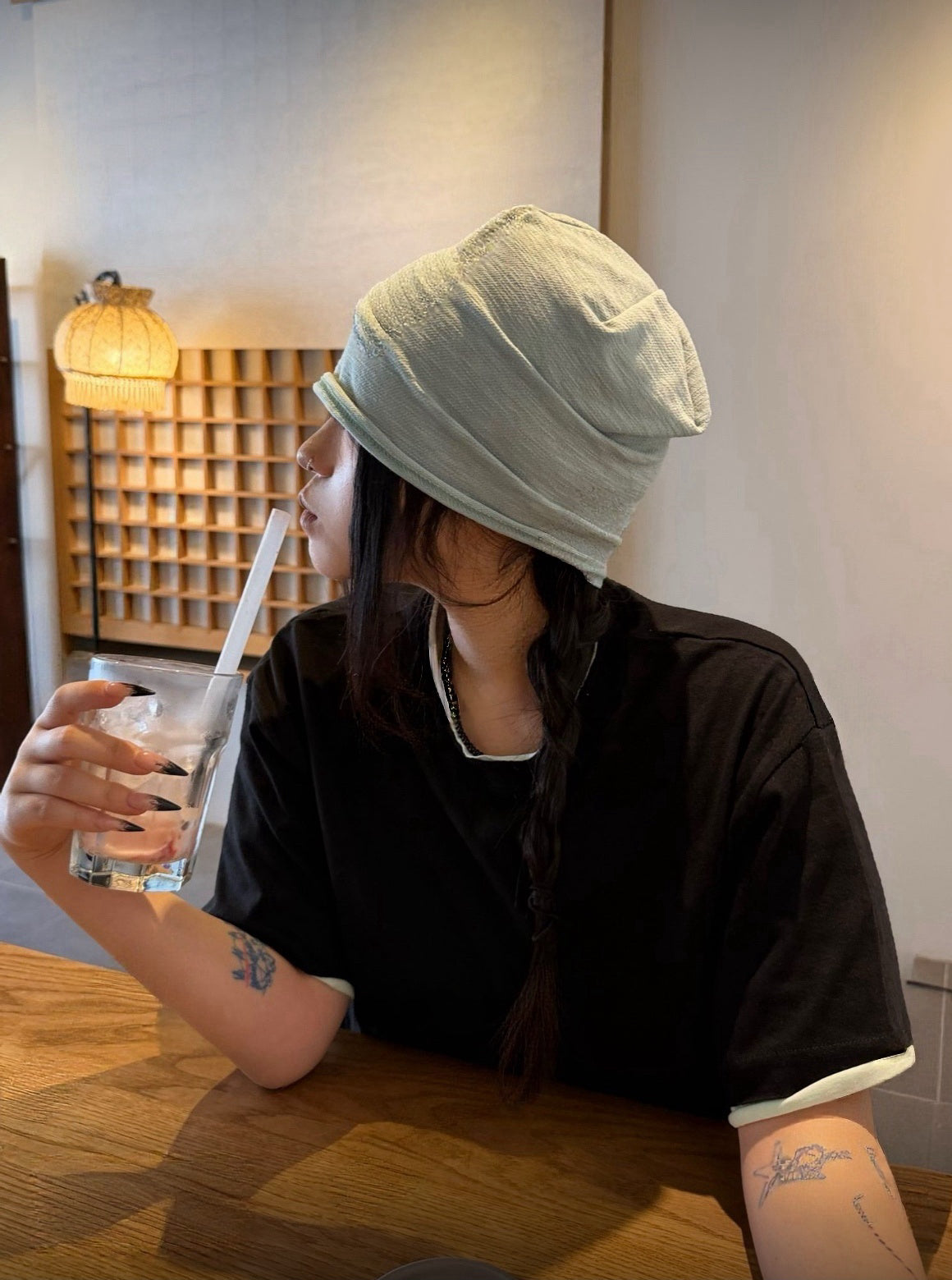 韓製淨色針織帽 五色入