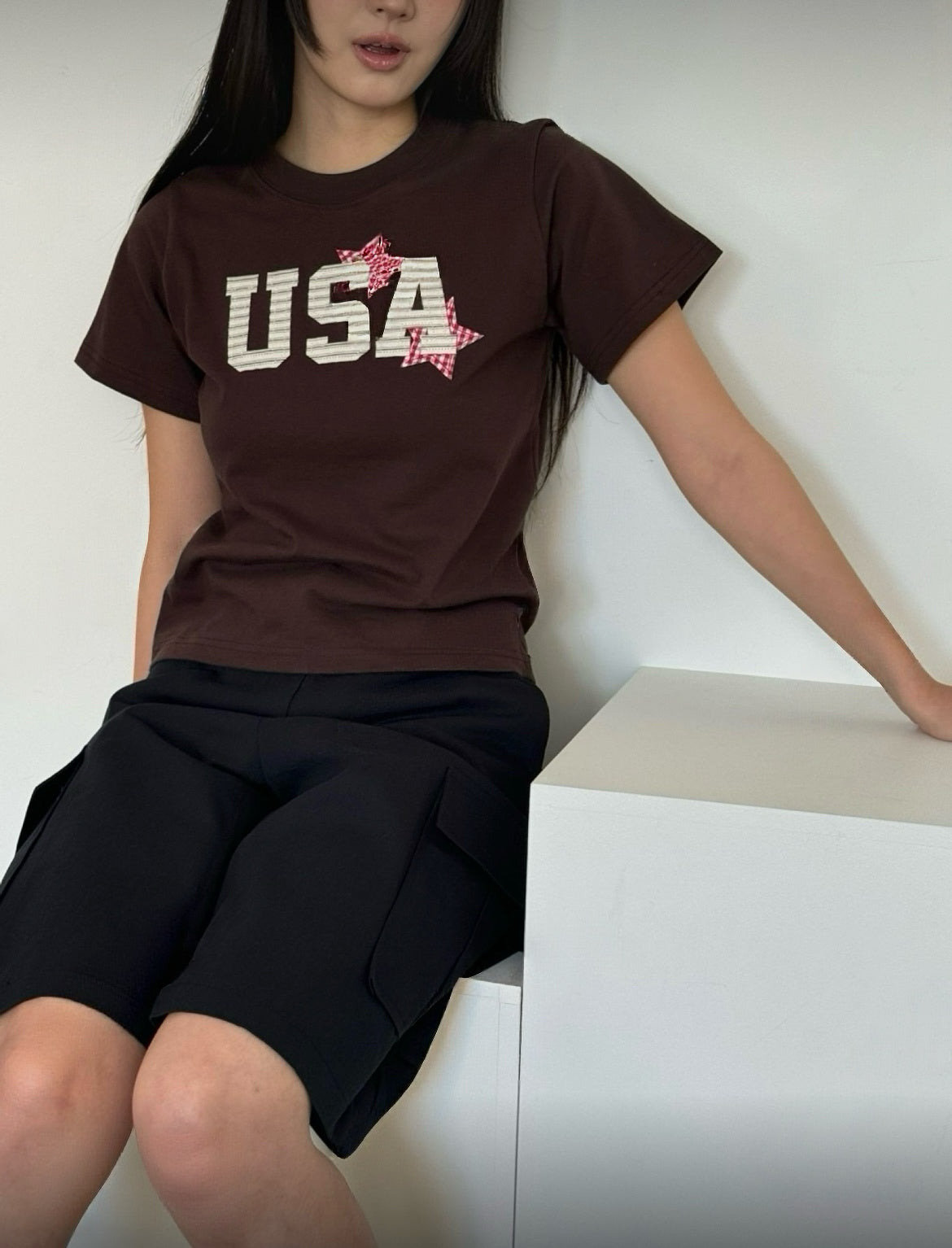 USA星星Crop Top 三色入