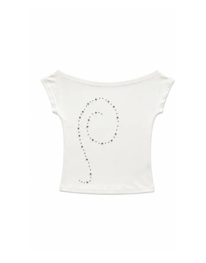 掛脖漩渦釘鑽上衣 三色入