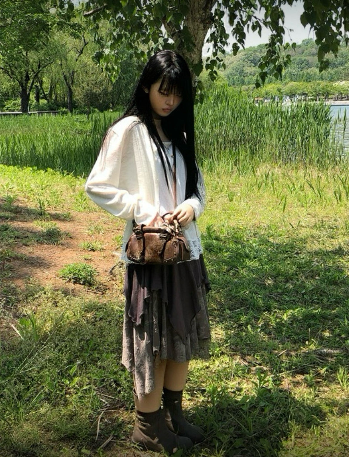 Lace不規則layer半身裙 兩色入