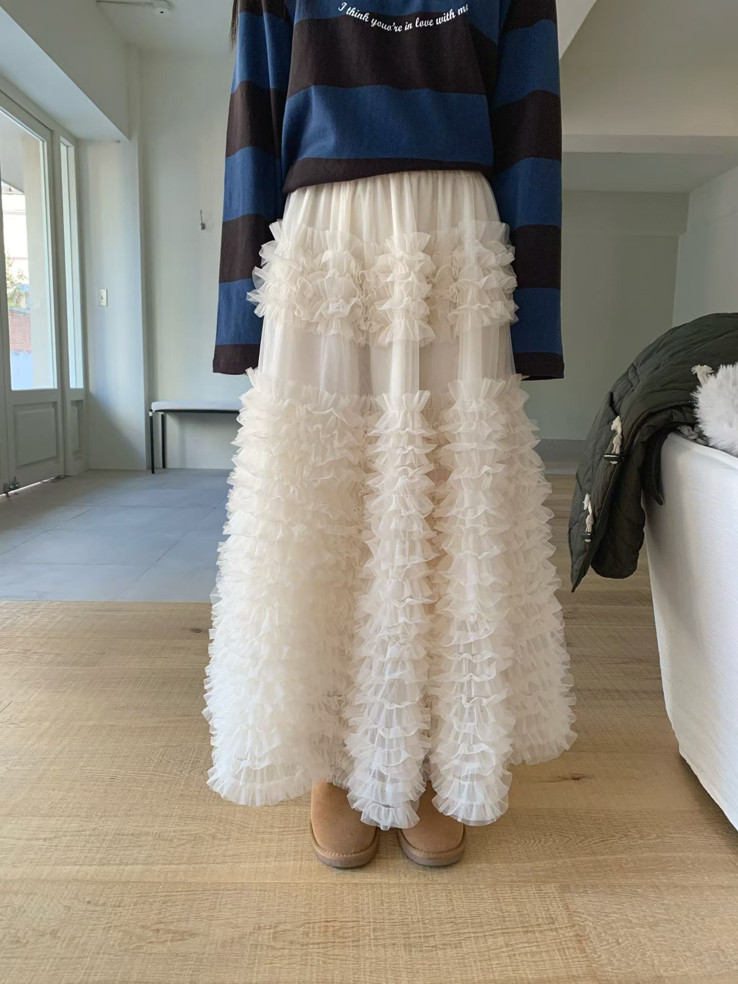 Ruffle紗紗半身裙 兩色入