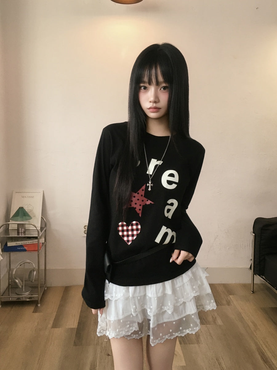 星星愛心印花長袖Top 六色入
