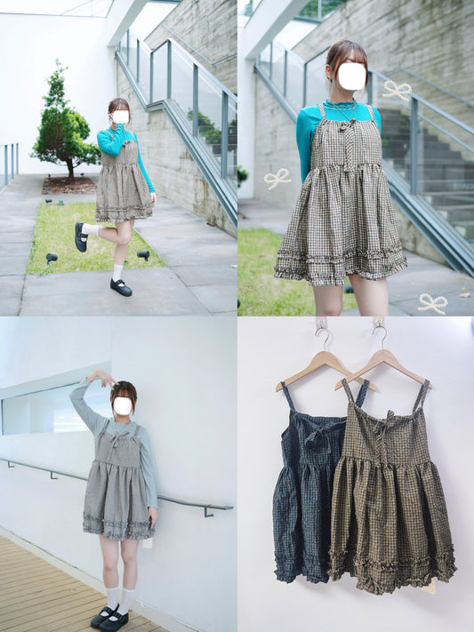 RUFFLE格紋綁帶OPS 四色入￼