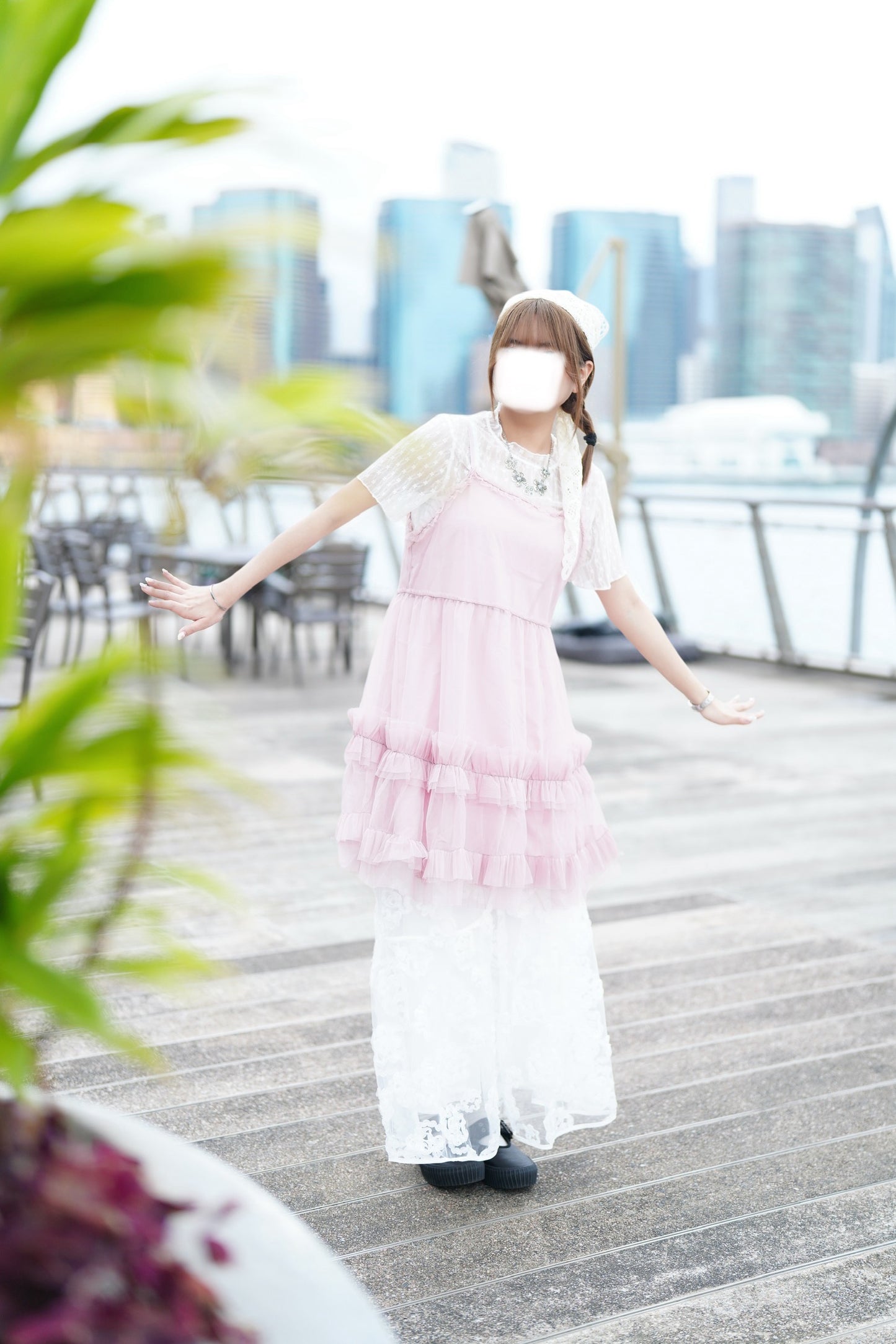 短款花邊蛋糕紗裙