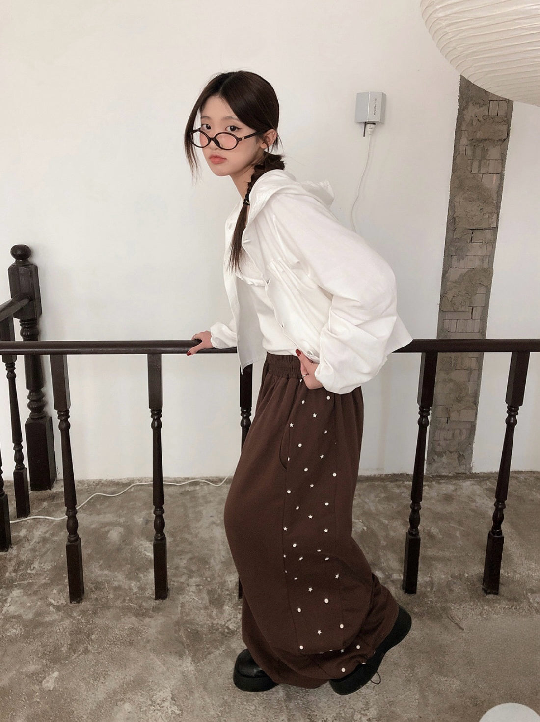 側星星波點綁帶棉褲 三色入