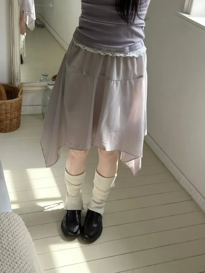 透透紗紗感不規則半身裙 三色入