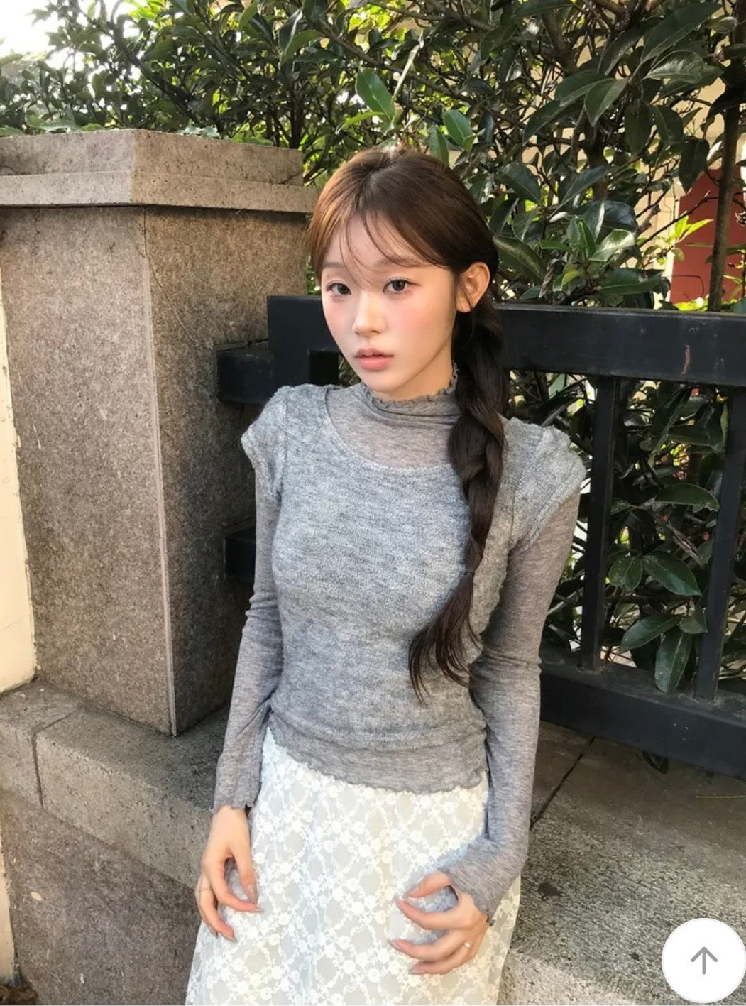 木耳邊高領兩件Set 三色入