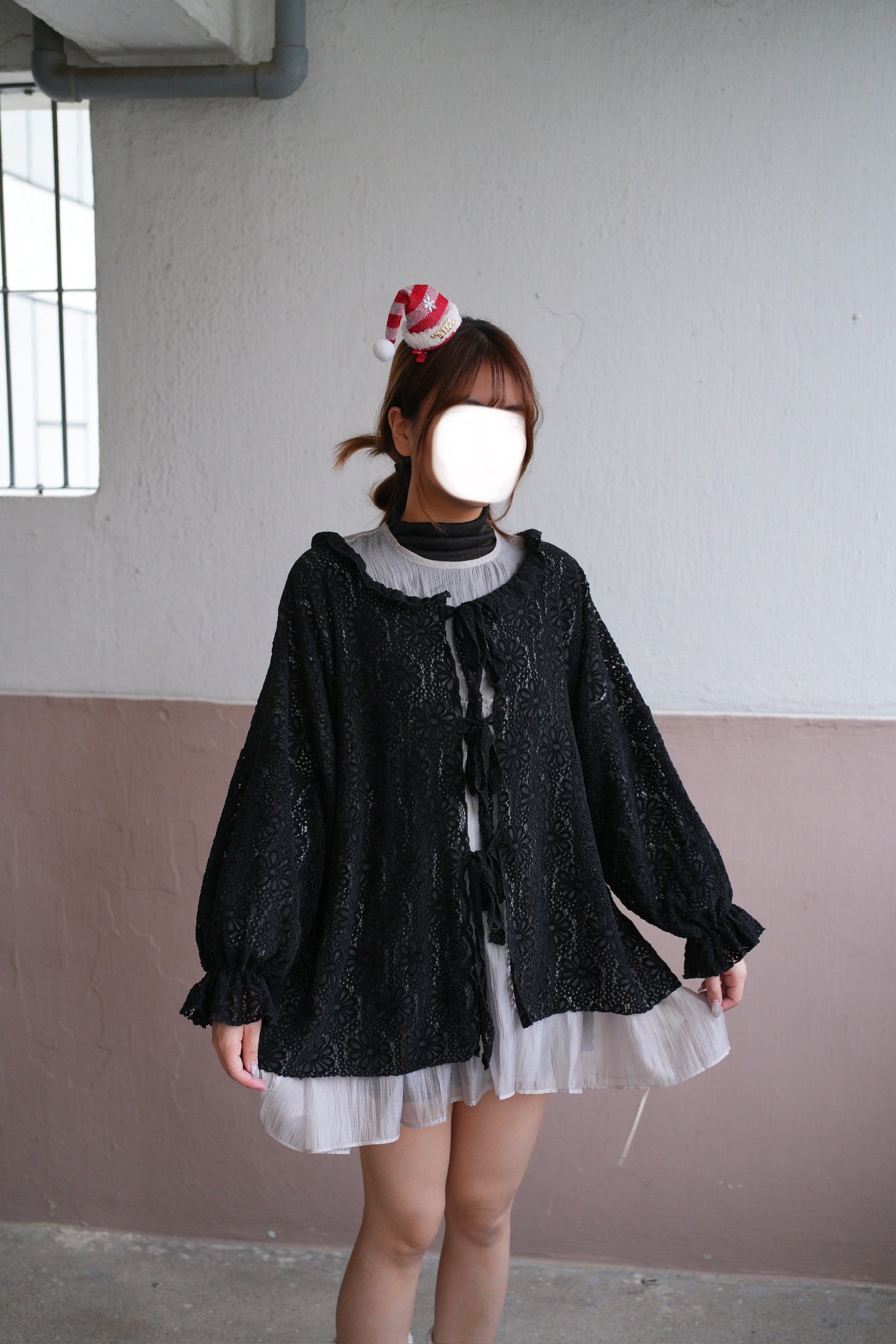 絨面花花ruffle外套 三色入