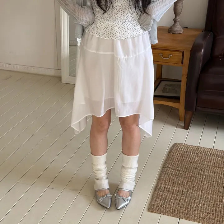 透透紗紗感不規則半身裙 三色入
