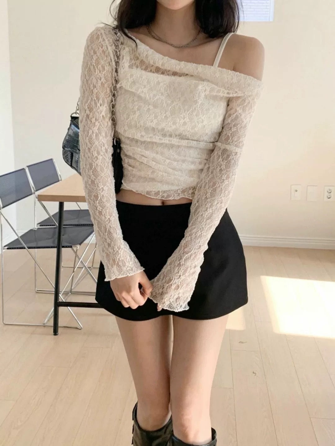 3月韓貨預訂95折☆ Lace Top Set三色入