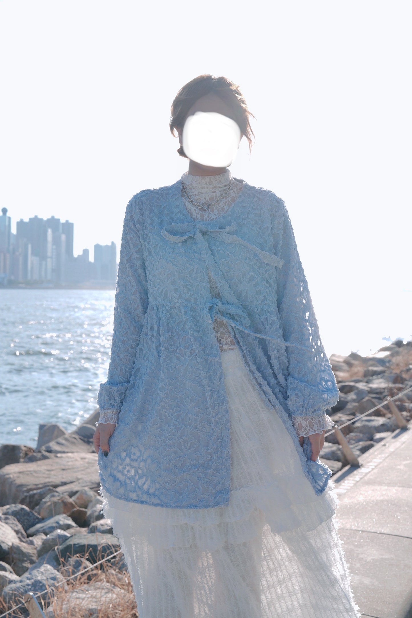 [$179優惠🔥]花花毛毛綁帶外套 三色入