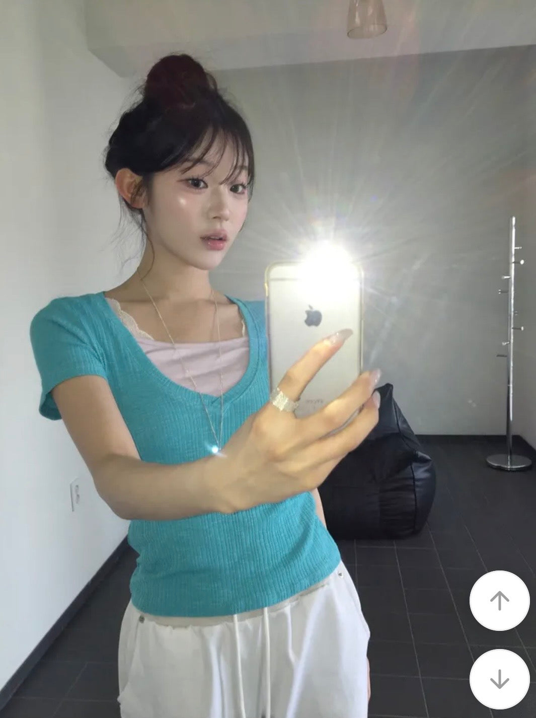 V領坑條短款上衣 五色入
