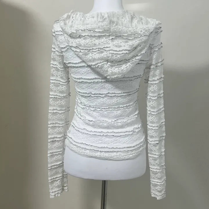 Lace花邊條紋緊身外套