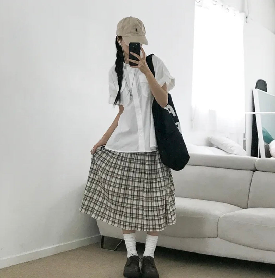 口袋鈕扣短袖襯衫 五色入