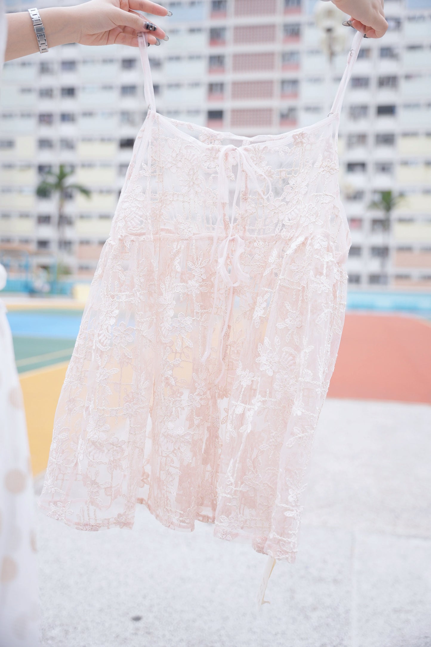 重工刺繡綁帶外撘 三色入￼