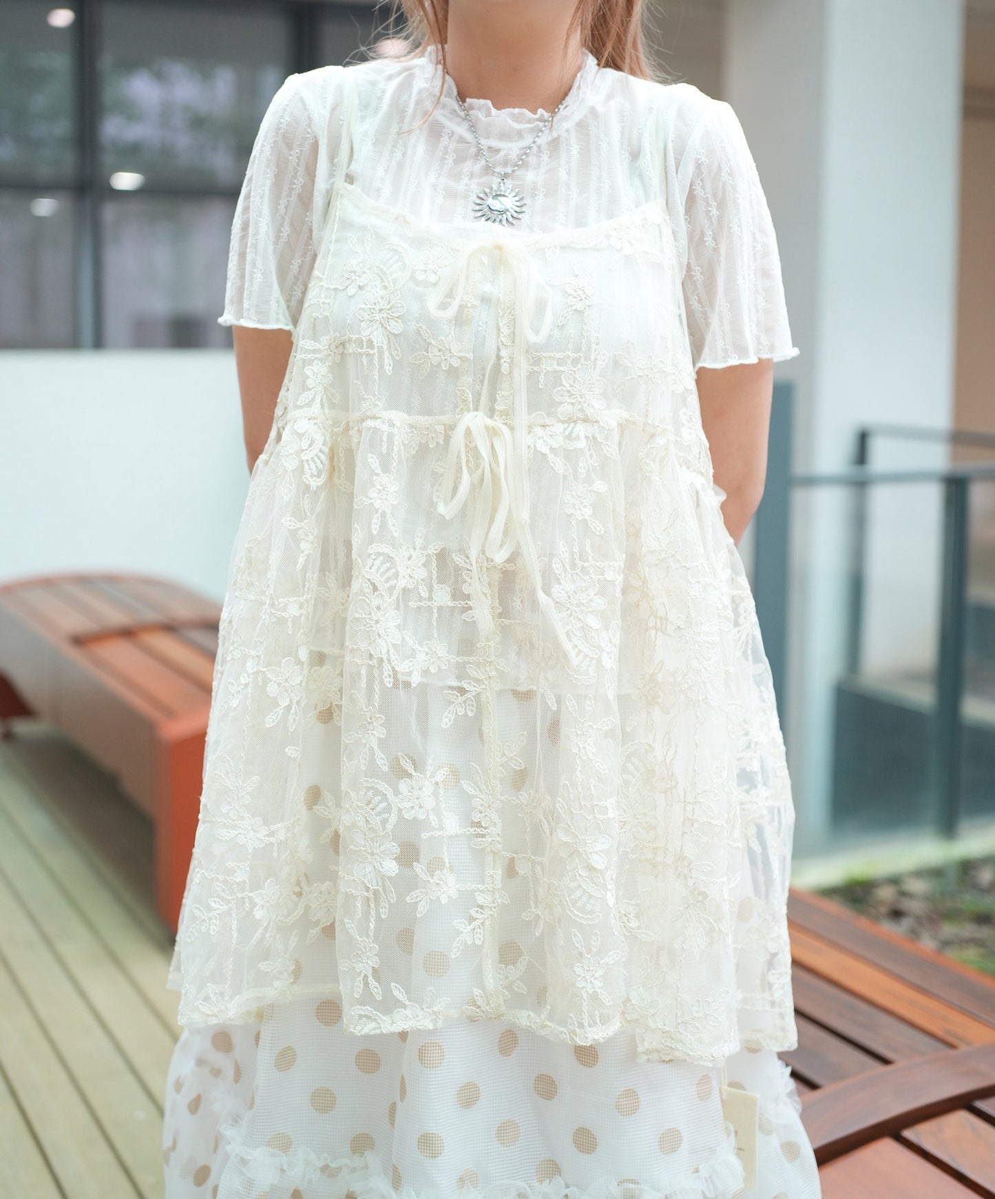 重工刺繡綁帶外撘 三色入￼