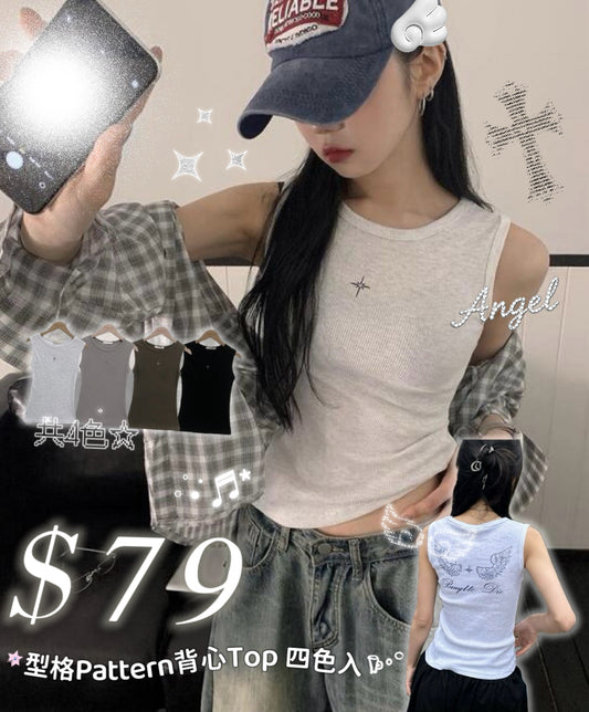 型格Pattern背心Top 四色入