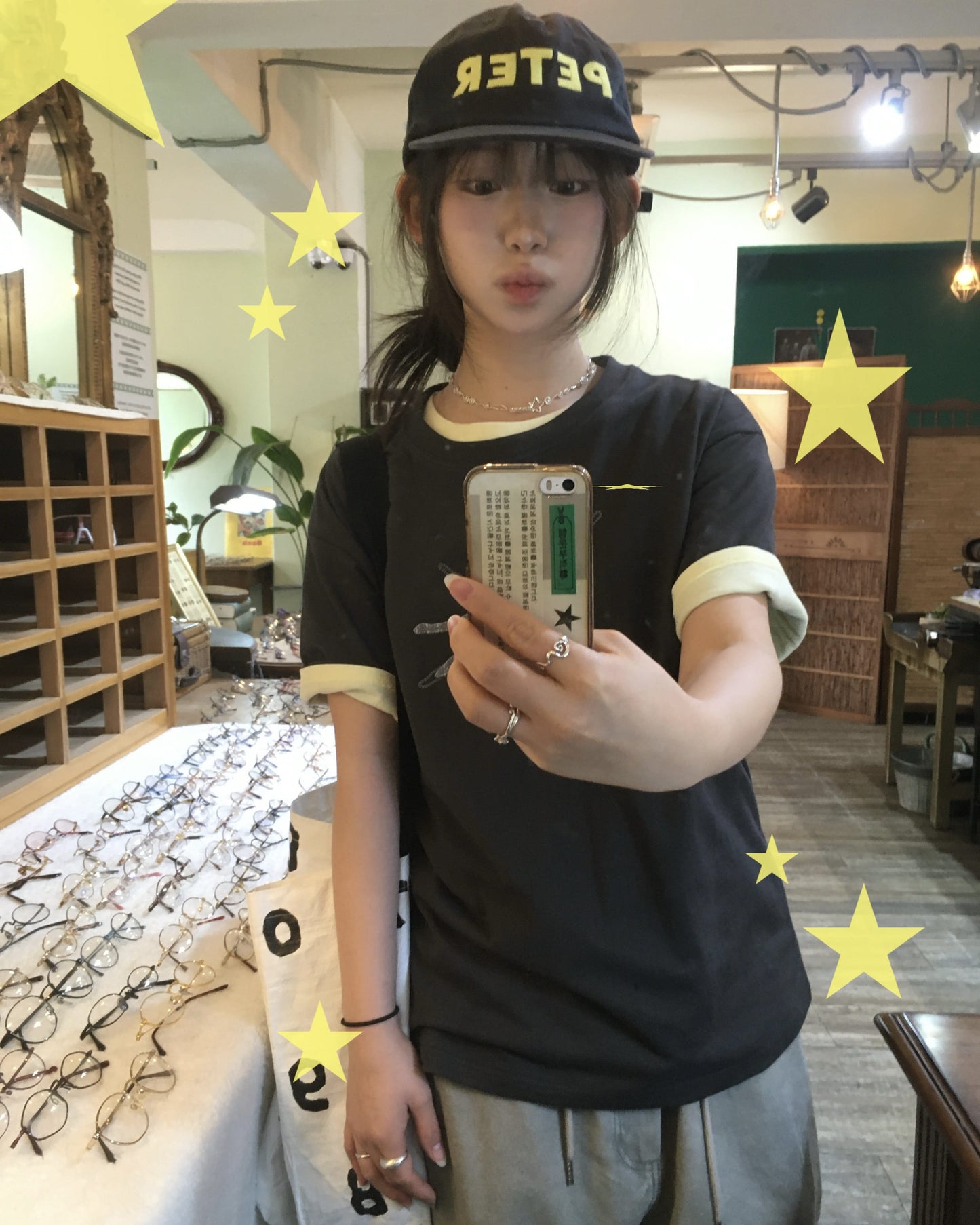 【1+1】格紋星星Tee 五色入