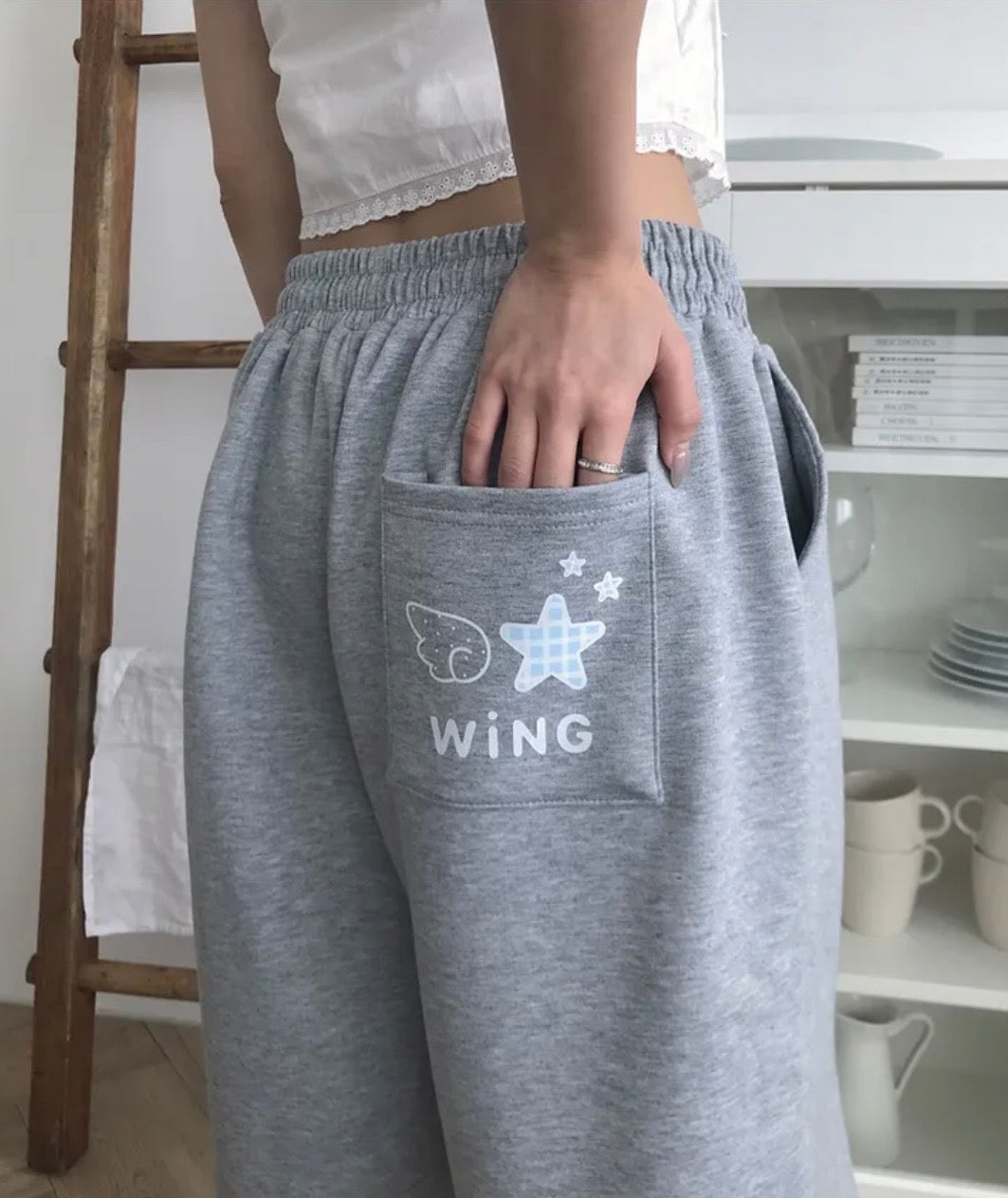 7月韓貨預訂95折಄韓國品牌自家製WING星星七分闊褲