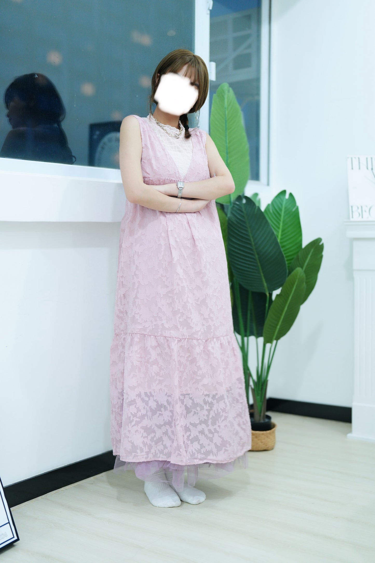 雙層Ruffle格仔背心