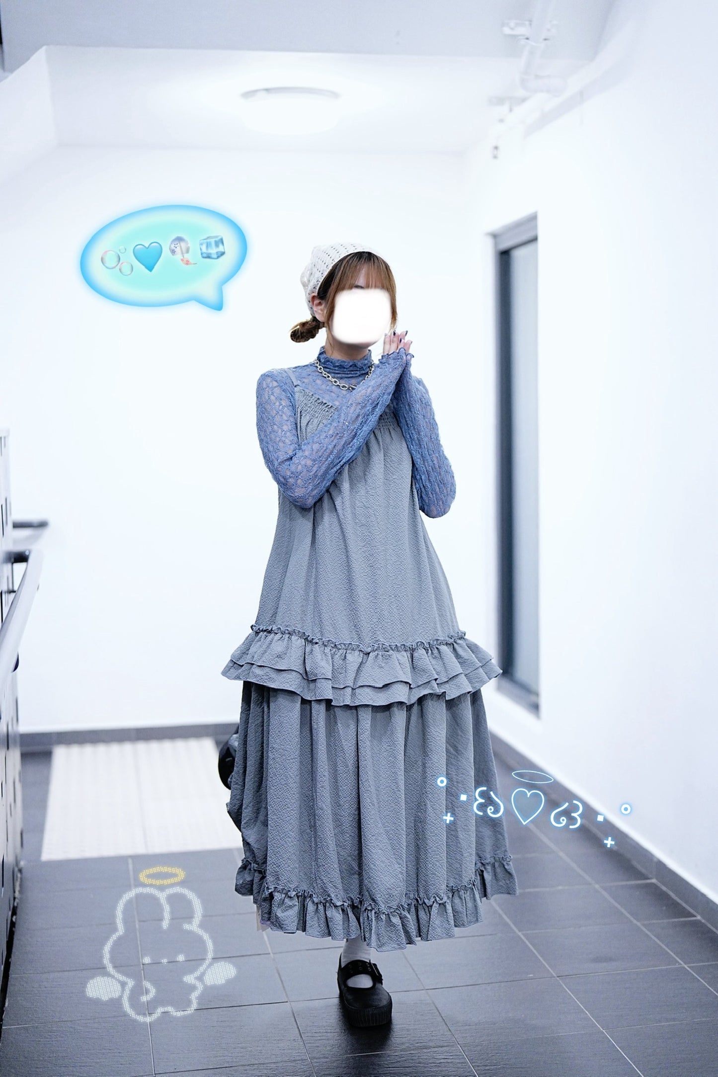 LACE RUFFLE TOP 四色入