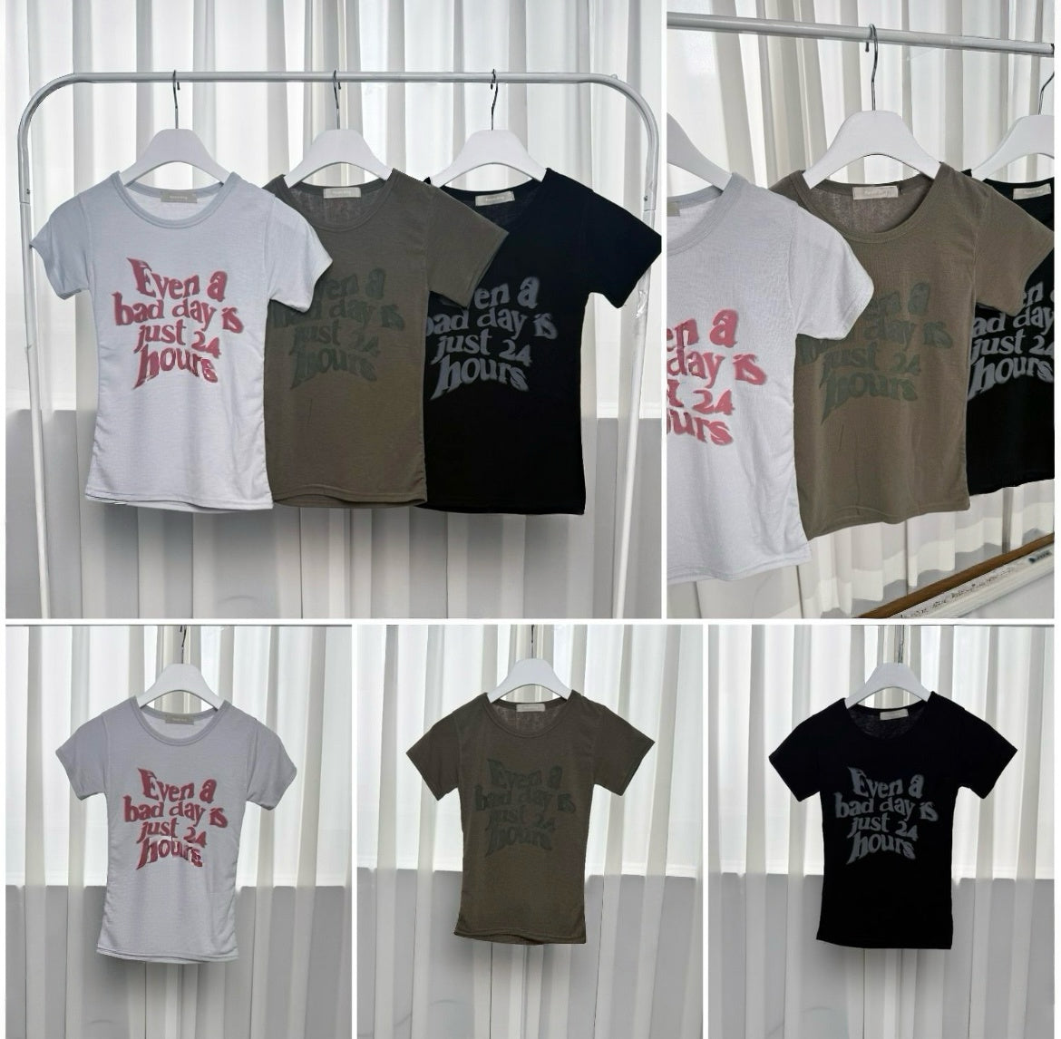 韓制字母貼身Top 三色入